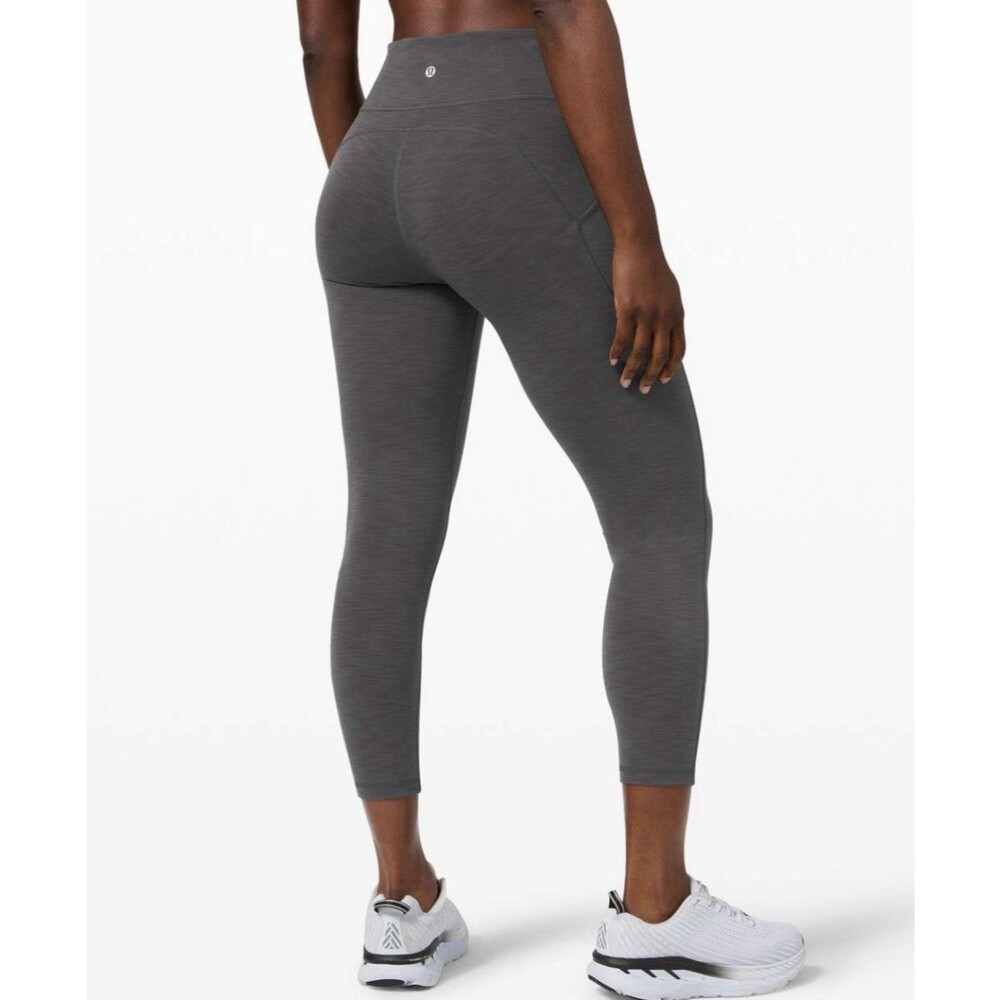 Lululemon Women 4 Invigorate High-Rise Tight 25" Heathered Graphite Grey Pocket